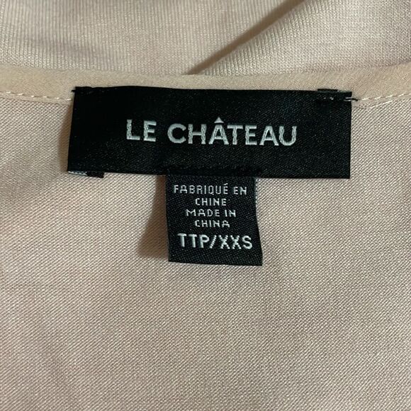 LE Chateau Pearl Embellished Chiffon Floral Print Sleeveless Top Size XXS - Picture 6 of 10